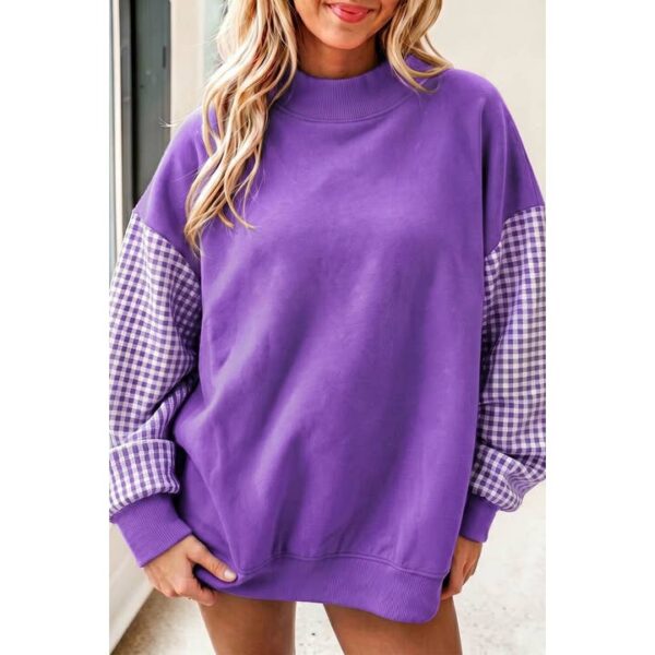 66 Plus Size Plaid/ Camo/ Dot Mock Neck Sweatshirt (S-4X)