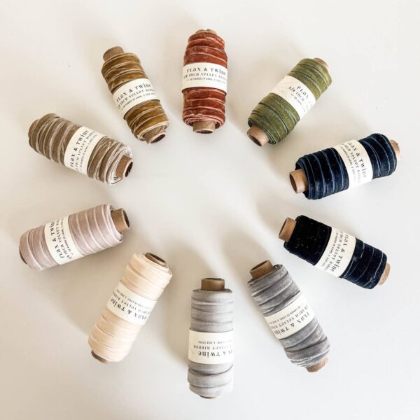 Flax & Twine 3/8 inch  Velvet Ribbon - 10 Yards