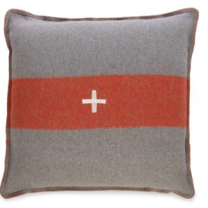 Swiss Army Pillow Cover Unstuffed 28X28 Grey/Orange