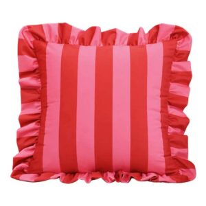 Striped Ruffled Pillow Cover, Decorative Throw Cushion Case